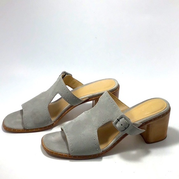 Rag & Bone Light Grey Suede Matteo Mules Size 8.5 - Picture 1 of 13